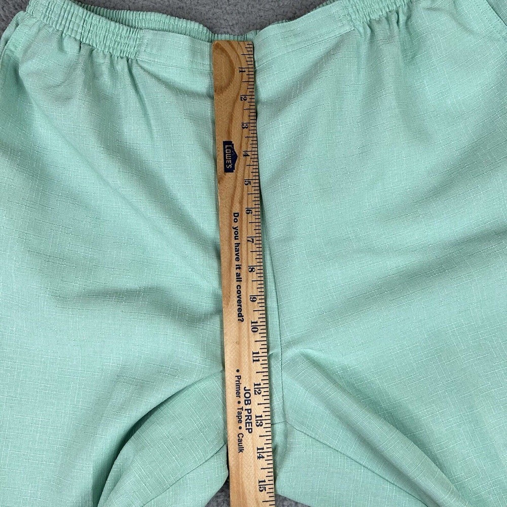 Alfred Dunner Pull On Pants Size 18 Green Comfort Elastic Waist Slacks Pockets - Picture 6 of 10